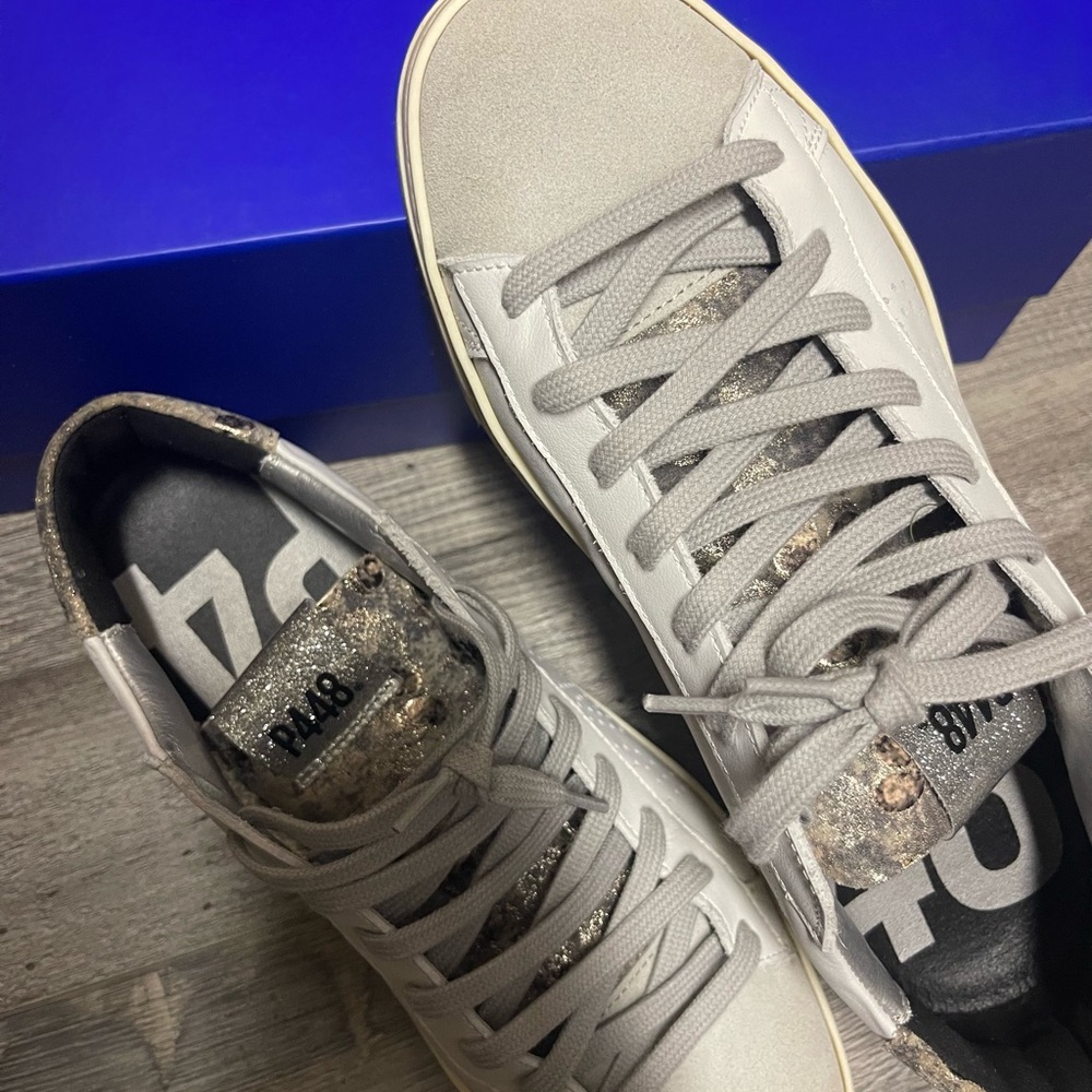 p448 sneakers 38 s22 Jack gitana distressed snakeskin 7.5 8 shoes perforated